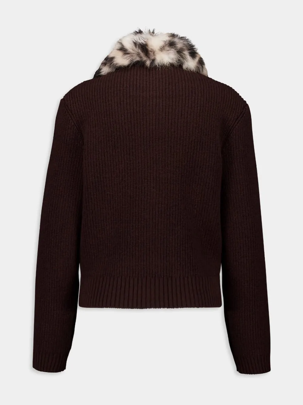 Russet Brown Wool and Cashmere Cardigan sold by Fashion Clinic product image thumbnail 3