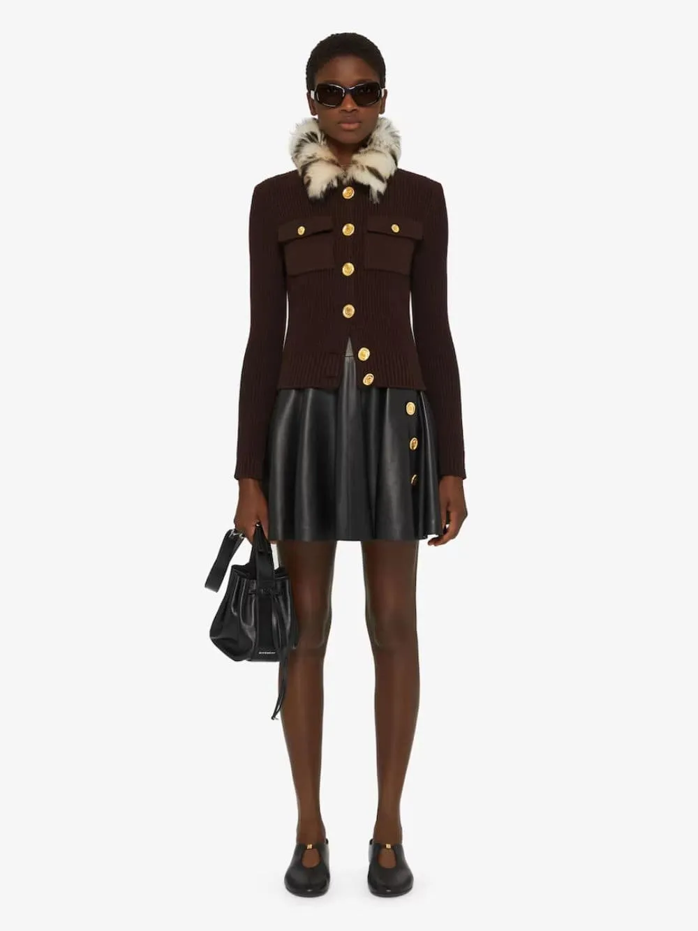 Russet Brown Wool and Cashmere Cardigan sold by Fashion Clinic product image thumbnail 2