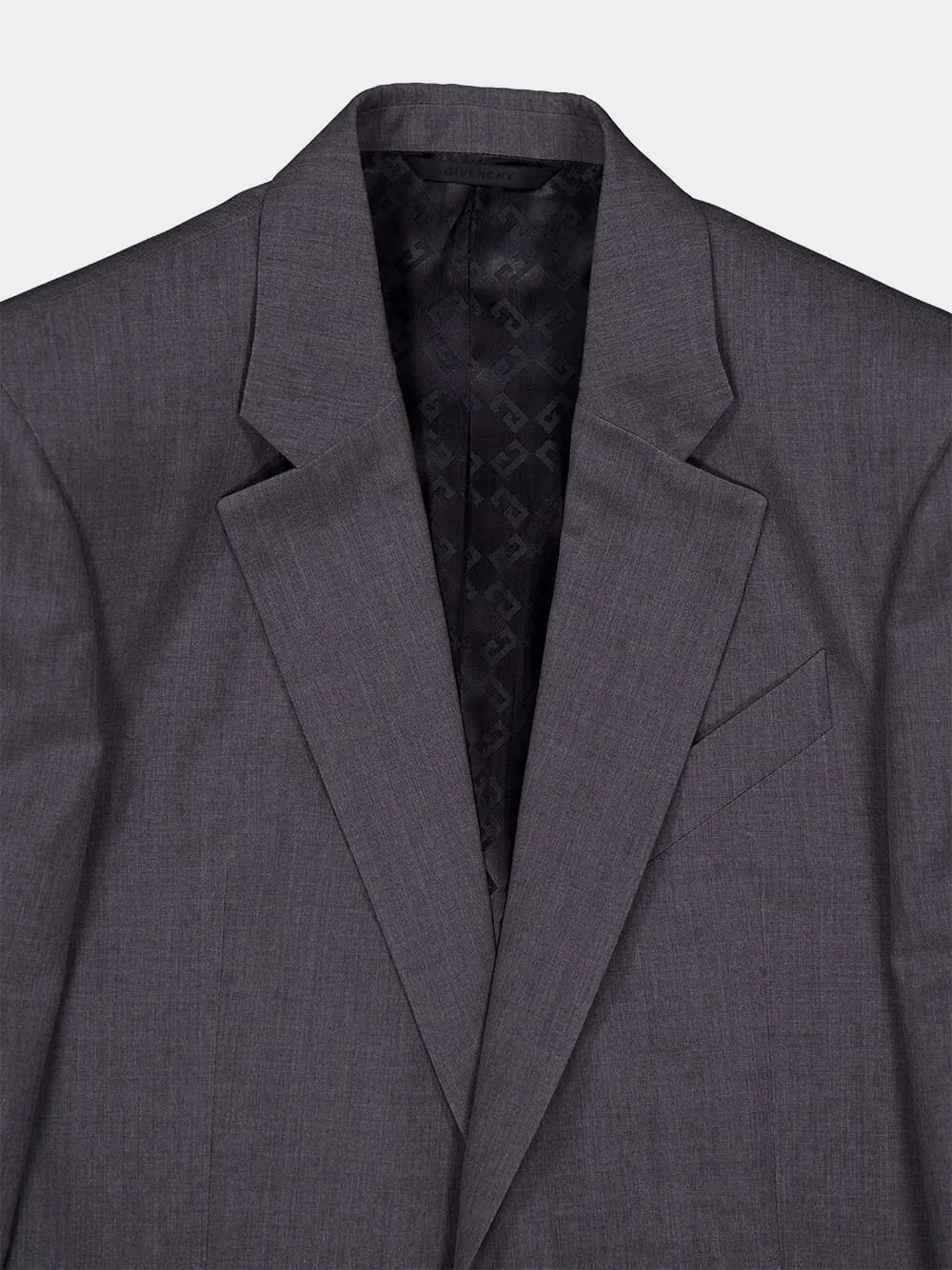 Grey Slim Fit Wool Jacket with 2G Clip sold by Fashion Clinic product image thumbnail 5