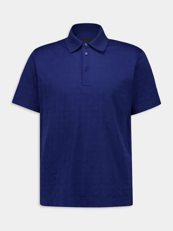 Saphir Blue 4G-Jacquard Polo Shirt sold by Fashion Clinic