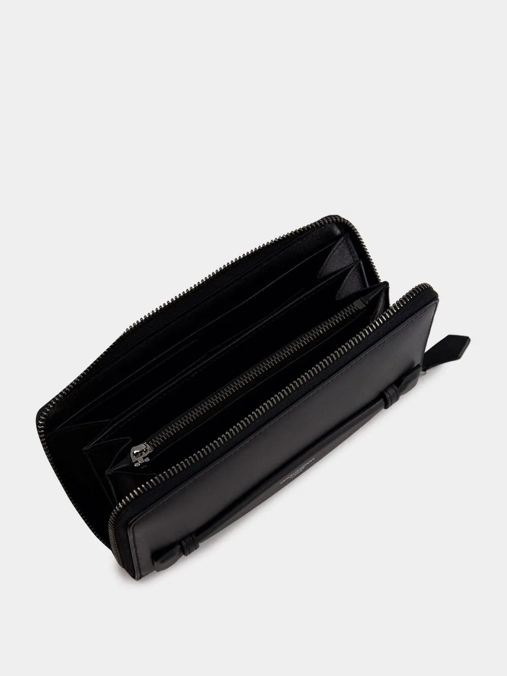 Black Zip-Around Calfskin Wallet sold by Fashion Clinic product image thumbnail 3
