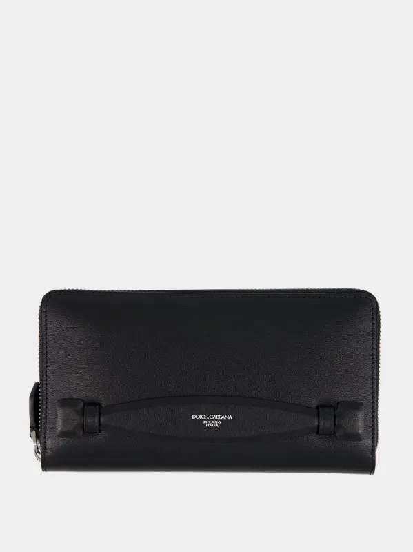 Black Zip-Around Calfskin Wallet sold by Fashion Clinic