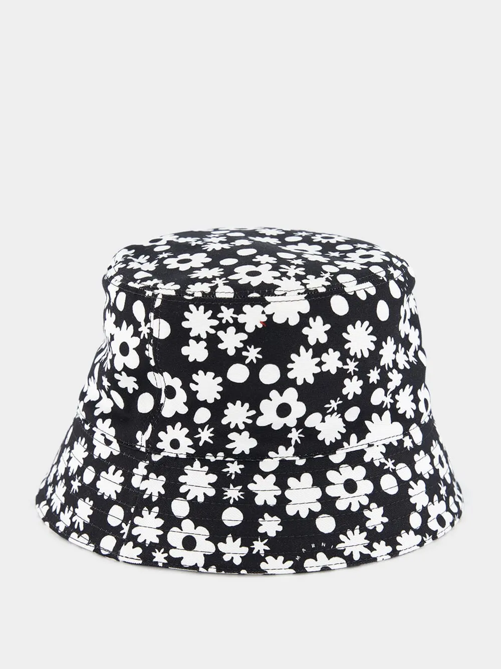 Black and White Pop Fields Cotton Bucket Hat sold by Fashion Clinic product image thumbnail 2