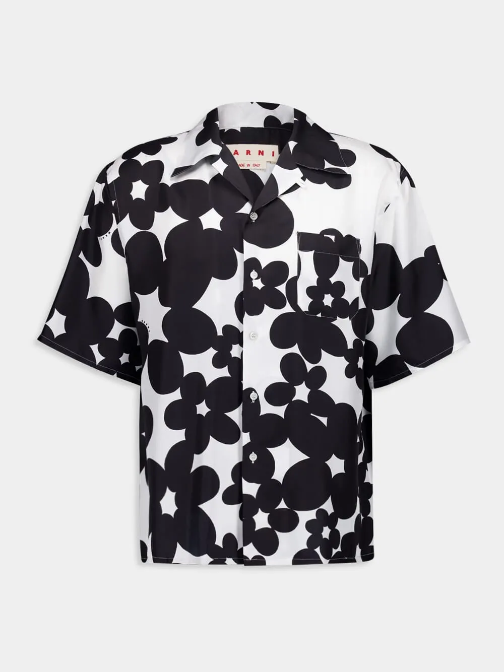 Black and White Silk Dilles Print Shirt sold by Fashion Clinic