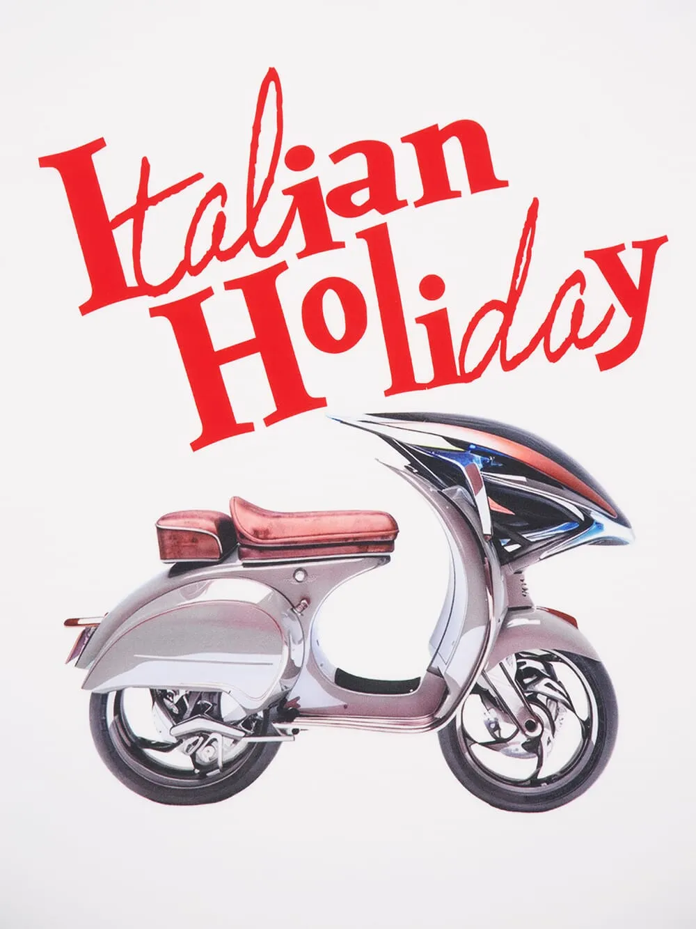 White Cotton Vespa Print T-shirt sold by Fashion Clinic product image thumbnail 3