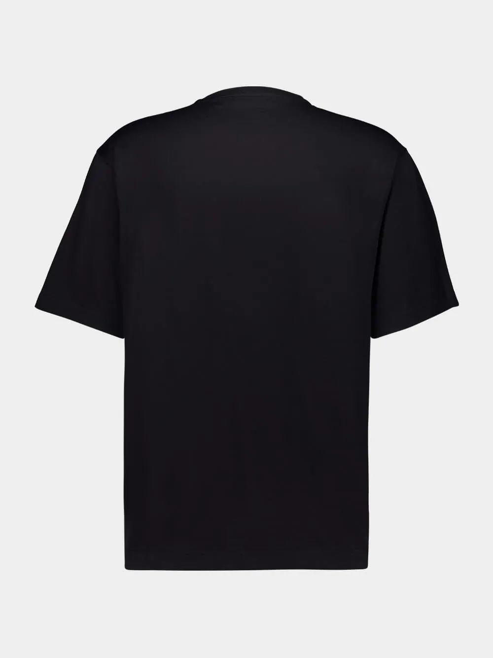 Black Cotton T-shirt with Logo Embroidery sold by Fashion Clinic product image thumbnail 2