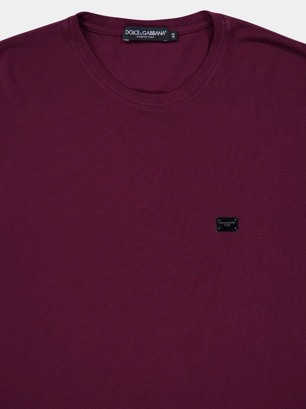 Burgundy Cotton T-shirt with Metal Tag sold by Fashion Clinic product image thumbnail 3
