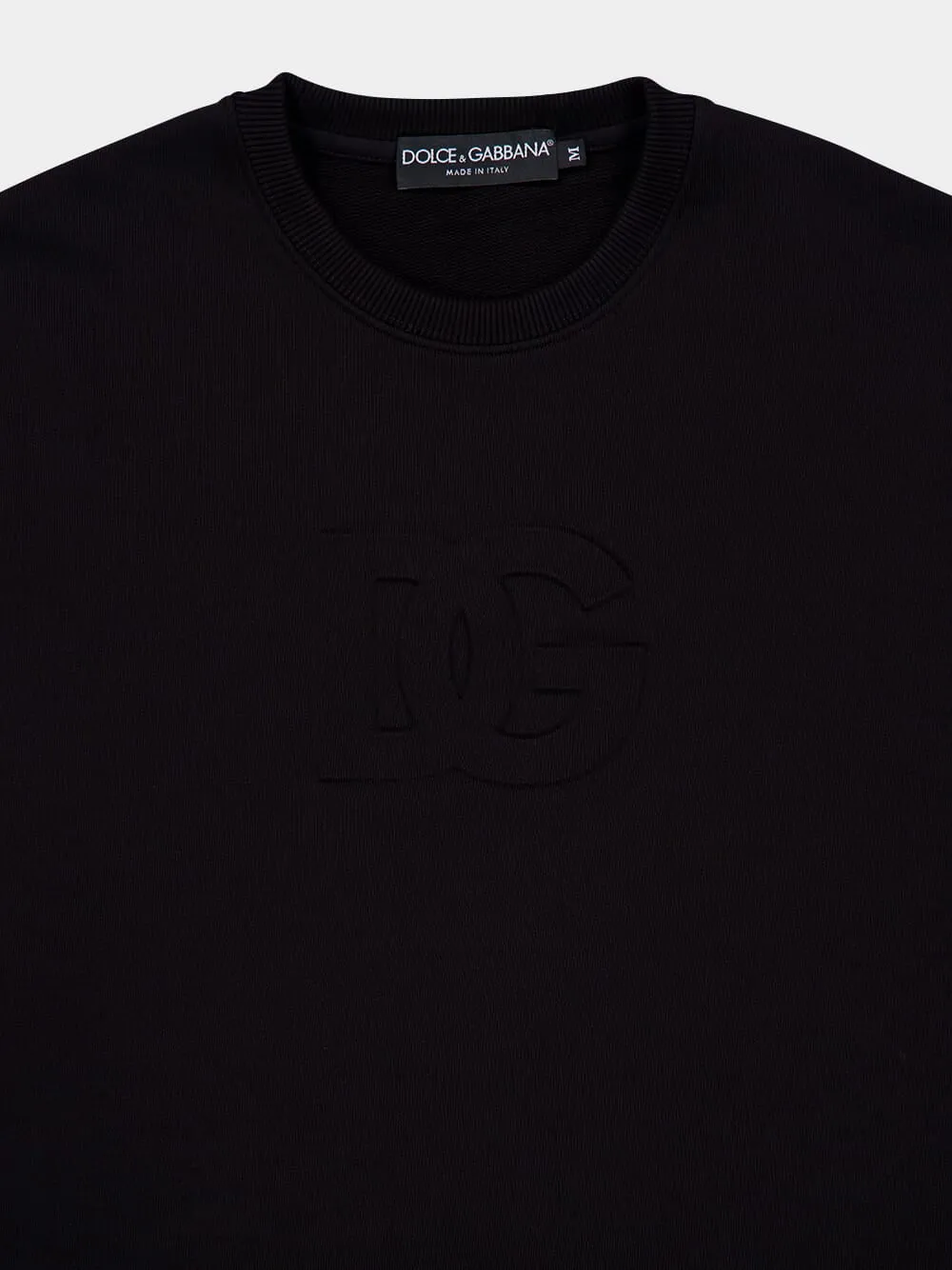 Black Cotton Sweatshirt with DG Logo sold by Fashion Clinic product image thumbnail 3