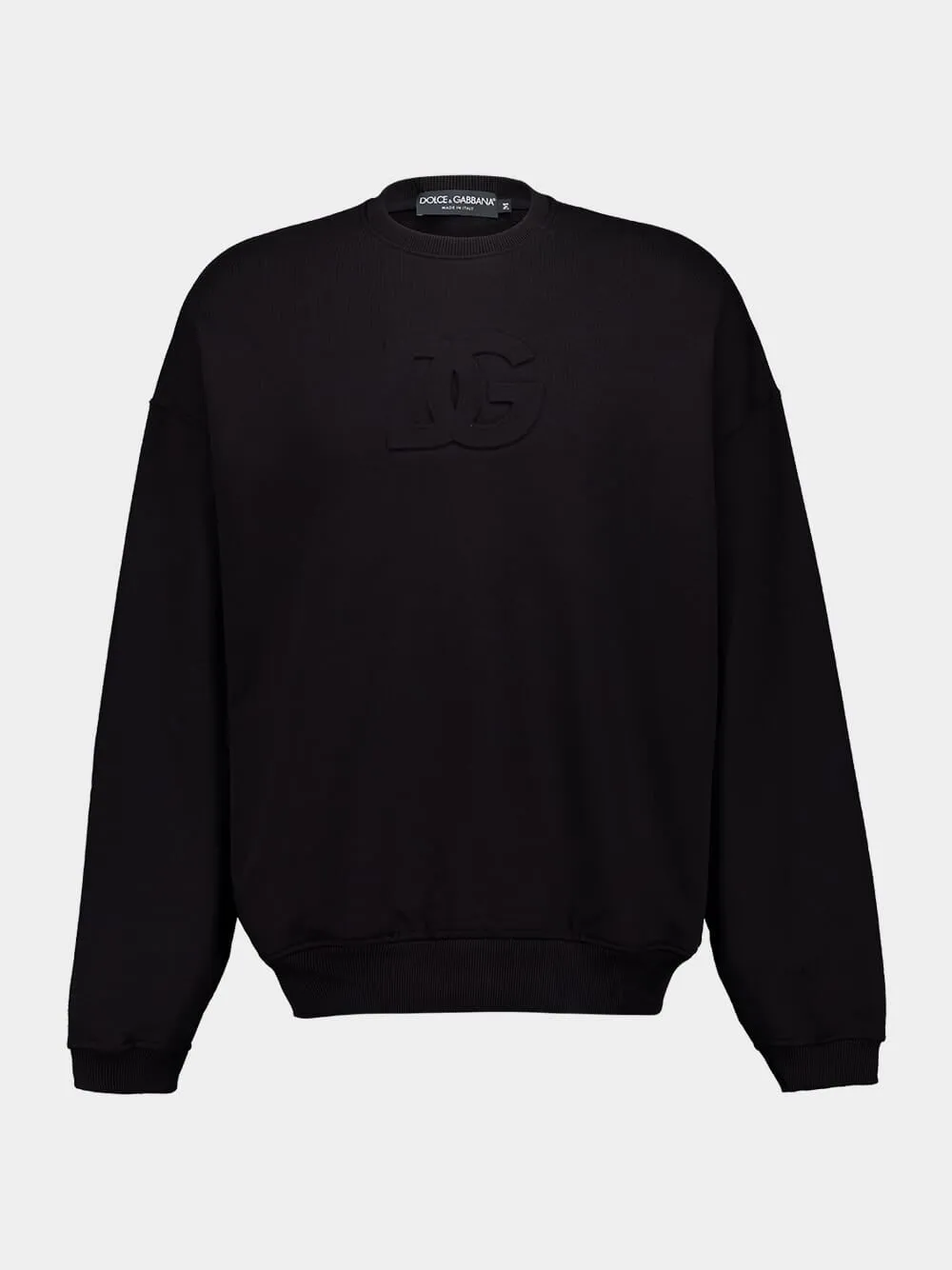 Black Cotton Sweatshirt with DG Logo sold by Fashion Clinic