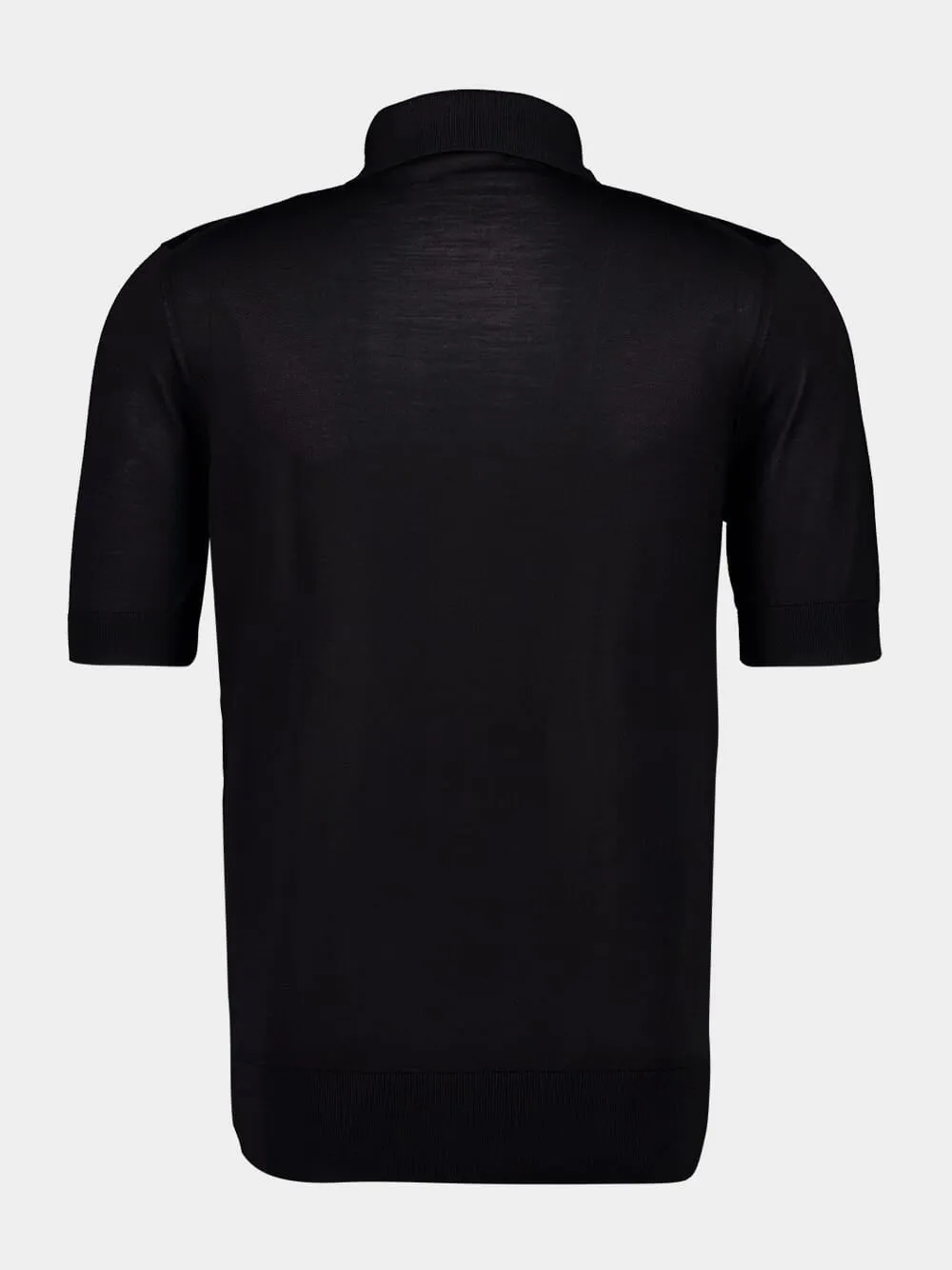 Black Silk Polo Shirt sold by Fashion Clinic product image thumbnail 2