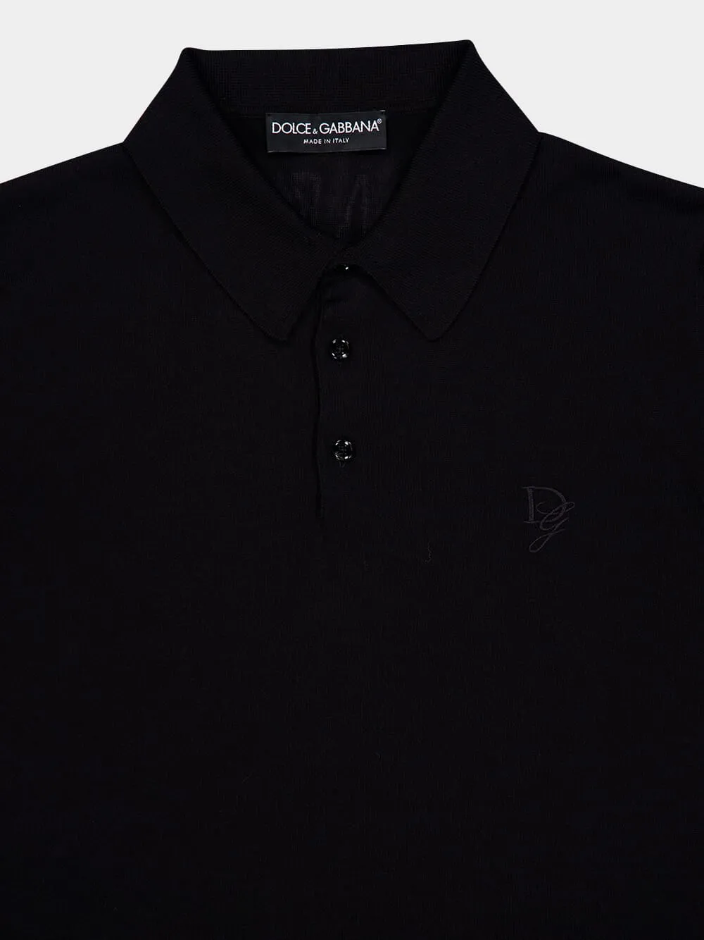 Black Silk Polo Shirt sold by Fashion Clinic product image thumbnail 3