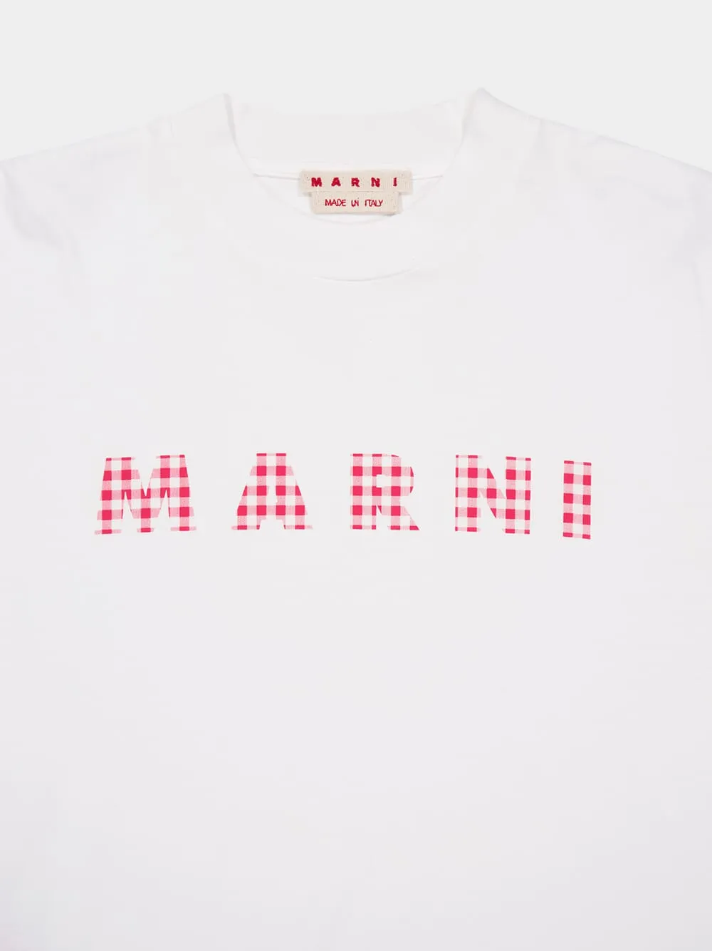 White T-shirt with Checked Marni Logo sold by Fashion Clinic product image thumbnail 3