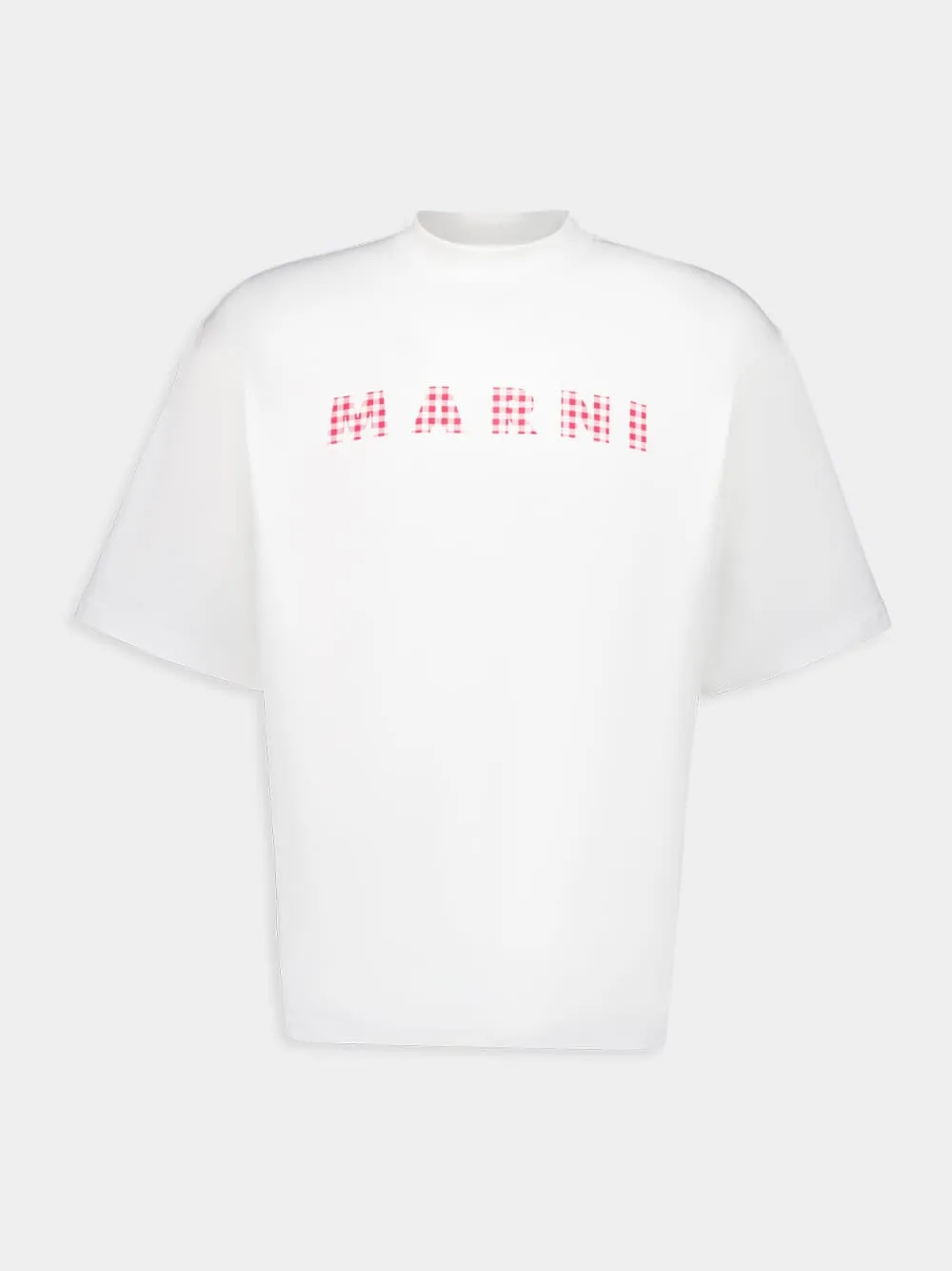 White T-shirt with Checked Marni Logo sold by Fashion Clinic