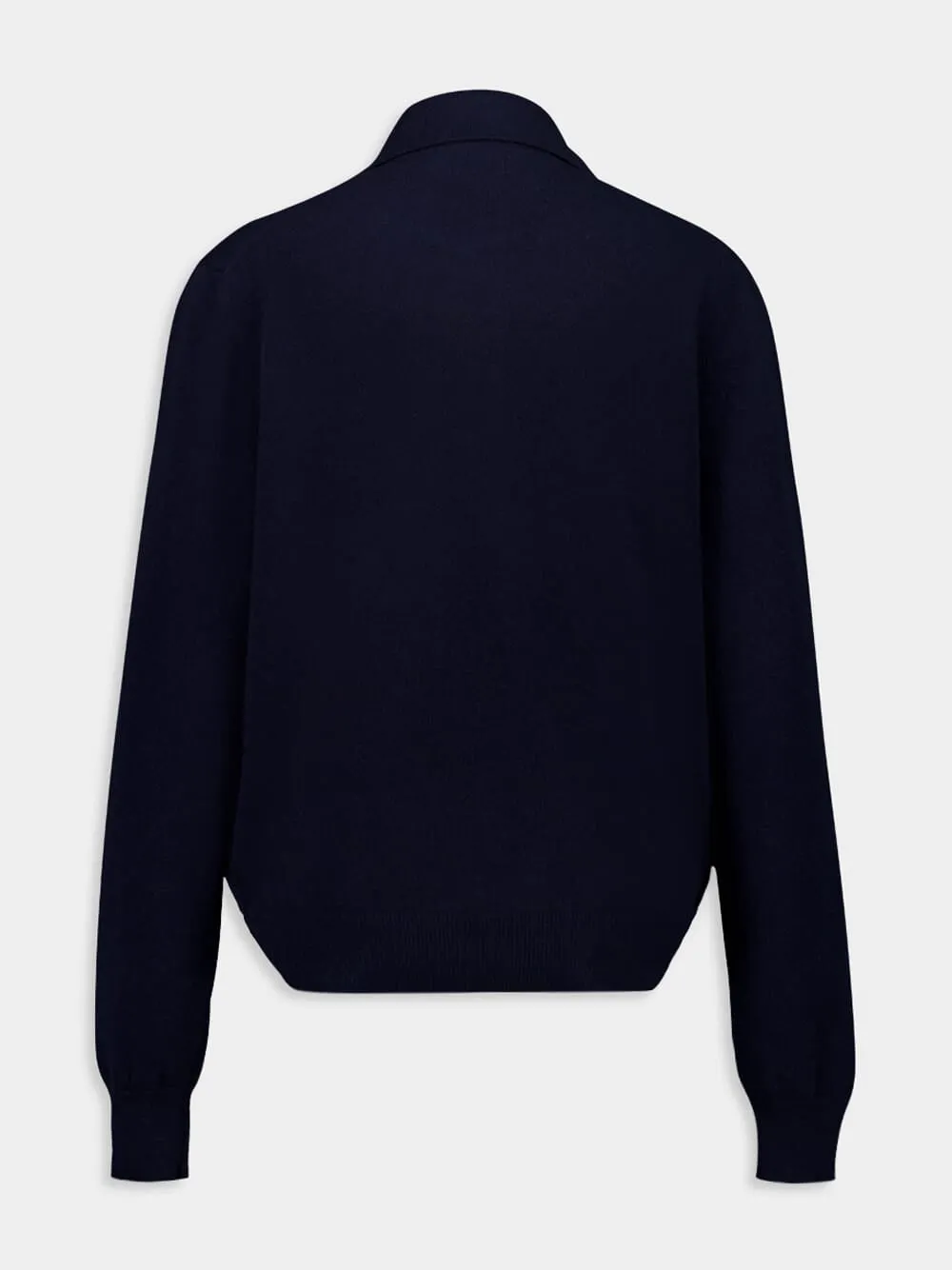 Navy Cashmere Polo Sweater sold by Fashion Clinic product image thumbnail 3