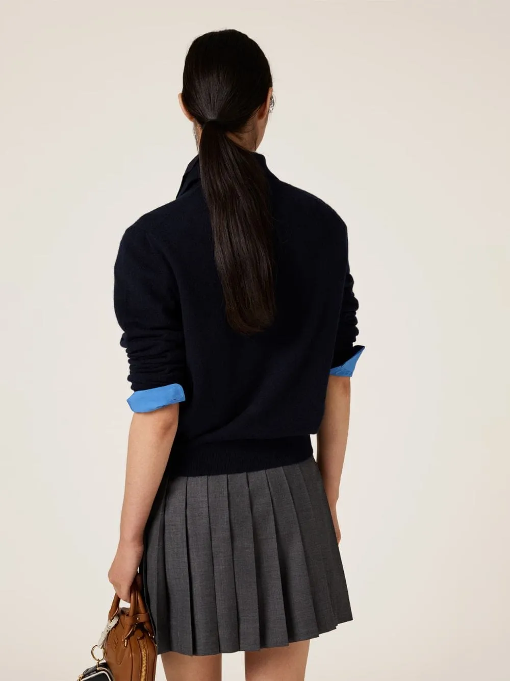 Navy Cashmere Polo Sweater sold by Fashion Clinic product image thumbnail 4