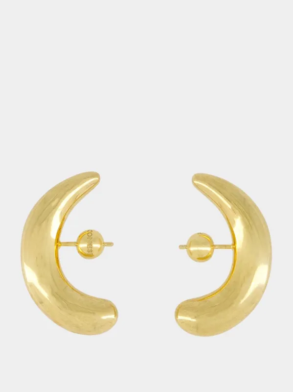 Gold Half Moon Hoops sold by Fashion Clinic