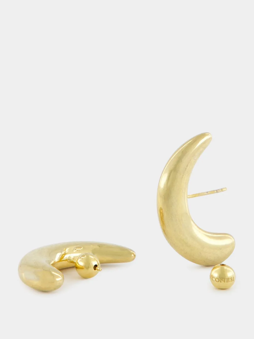 Gold Half Moon Hoops sold by Fashion Clinic product image thumbnail 2