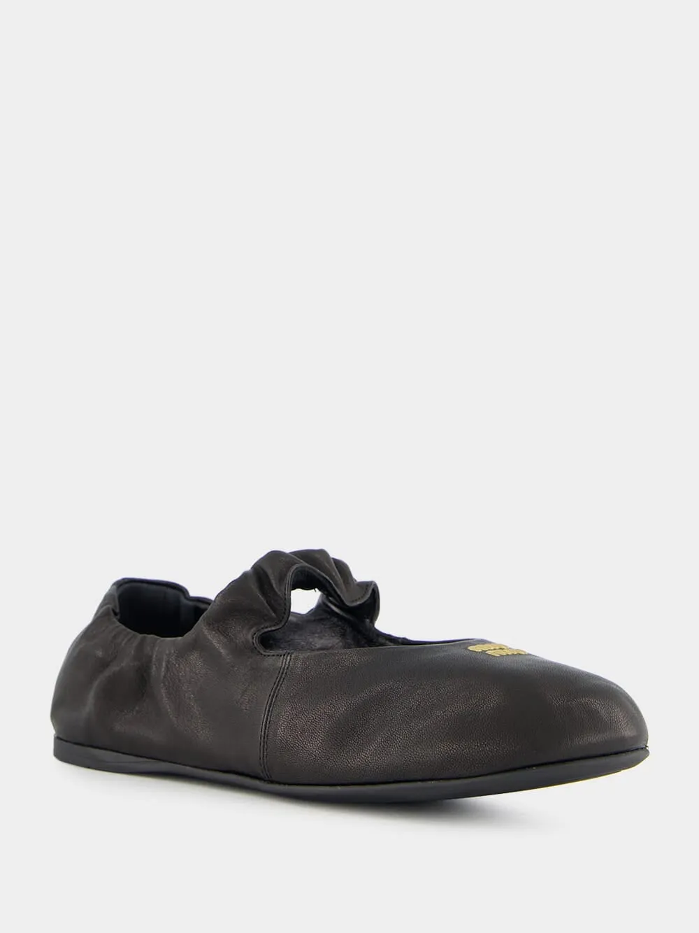 Black Nappa Leather Ballerinas sold by Fashion Clinic product image thumbnail 3