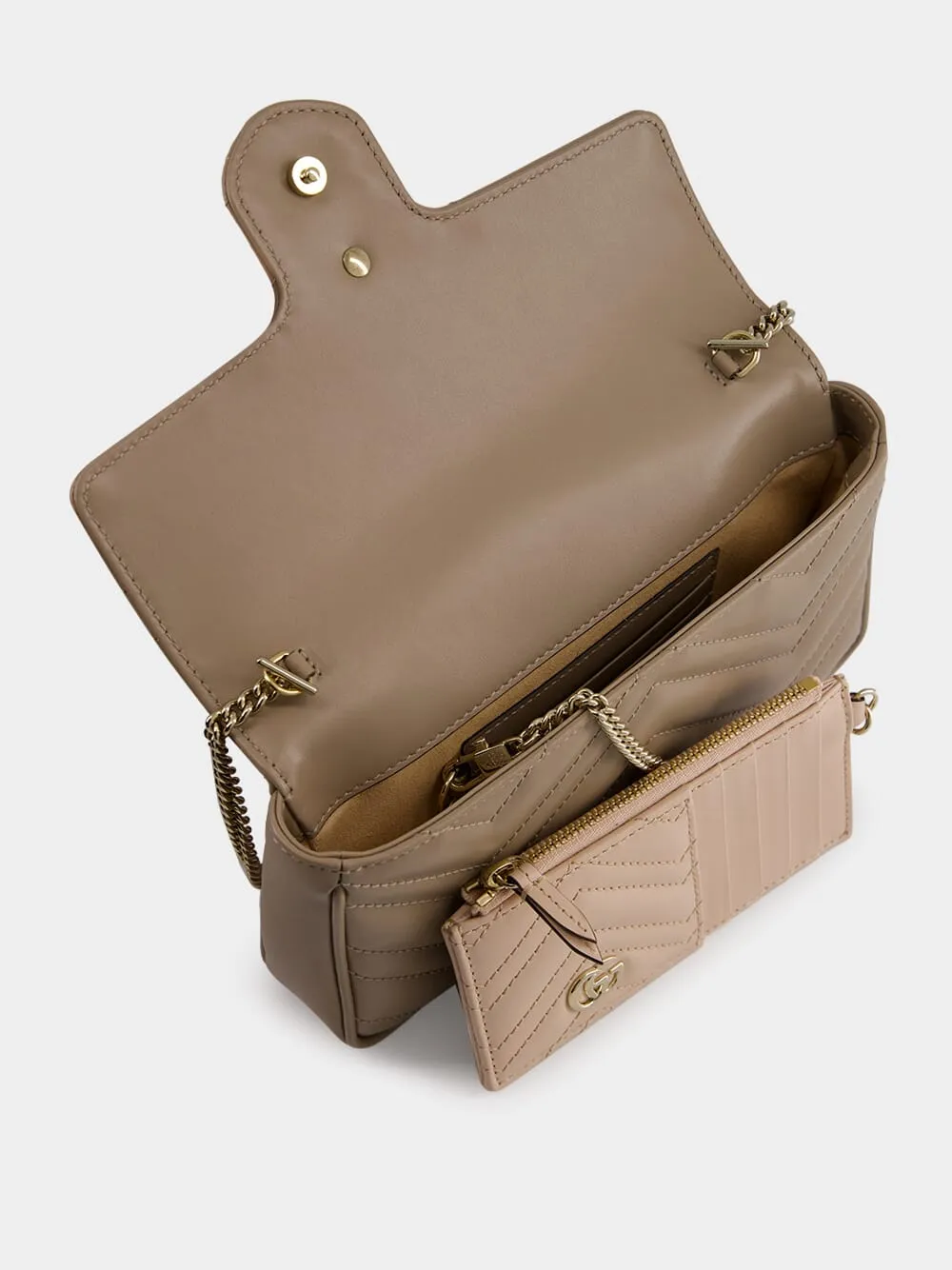 Taupe GG Marmont Mini Bag sold by Fashion Clinic product image thumbnail 5