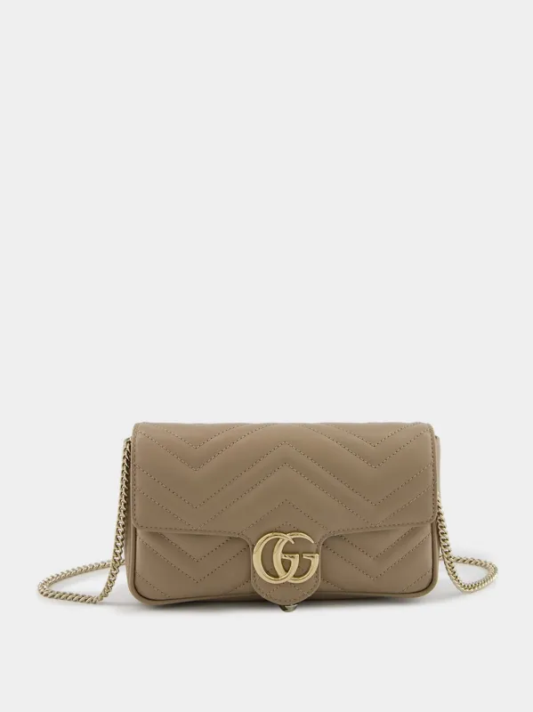 Taupe GG Marmont Mini Bag sold by Fashion Clinic
