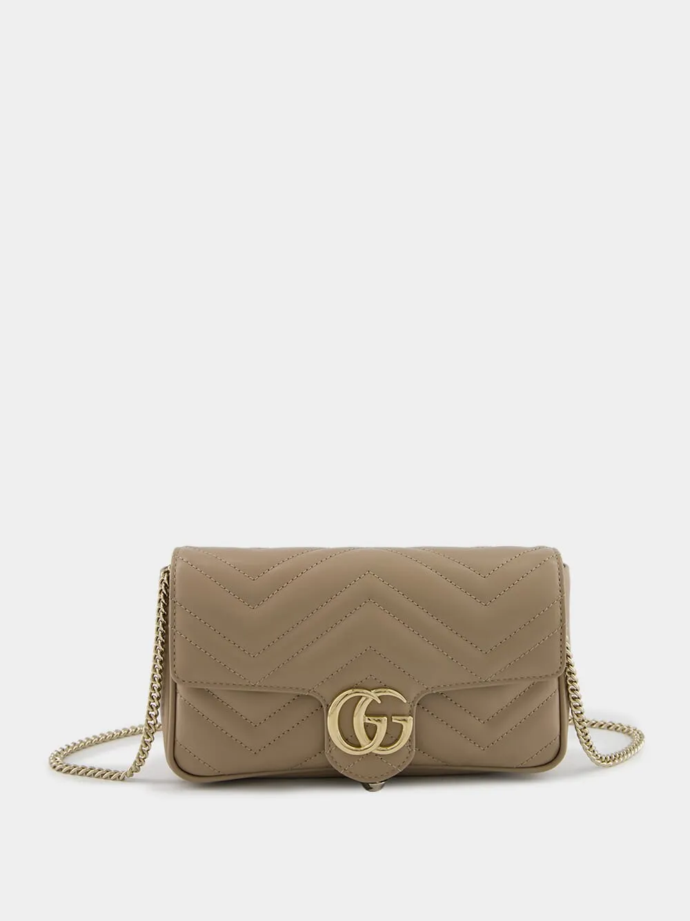 Taupe GG Marmont Mini Bag sold by Fashion Clinic