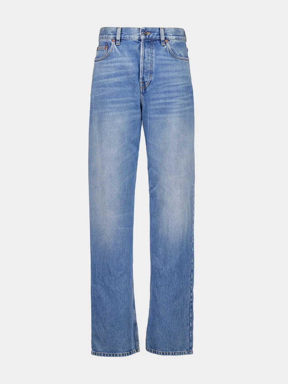 Light Blue Denim Pant with Label sold by Fashion Clinic