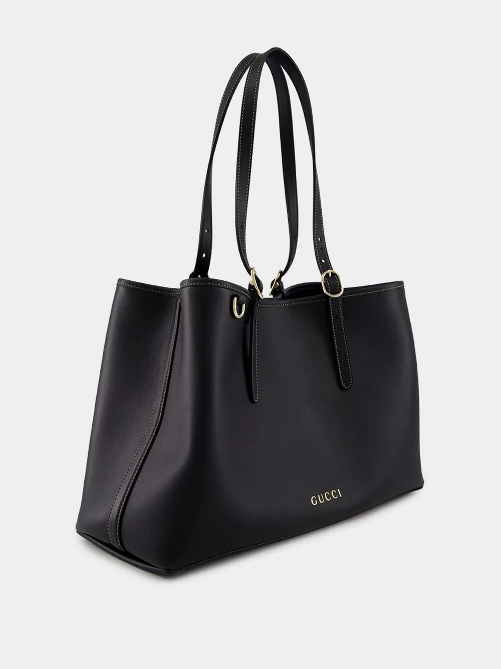 Black GG Emblem Medium Tote Bag sold by Fashion Clinic product image thumbnail 2