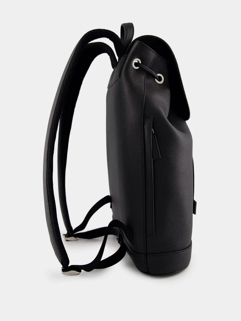 Black Large Leather Backpack sold by Fashion Clinic product image thumbnail 3
