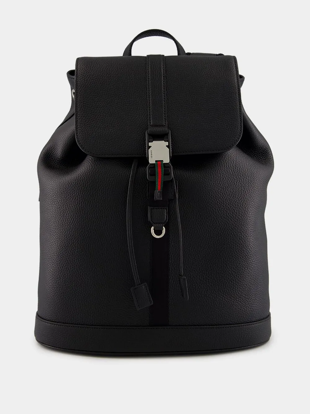 Black Large Leather Backpack sold by Fashion Clinic