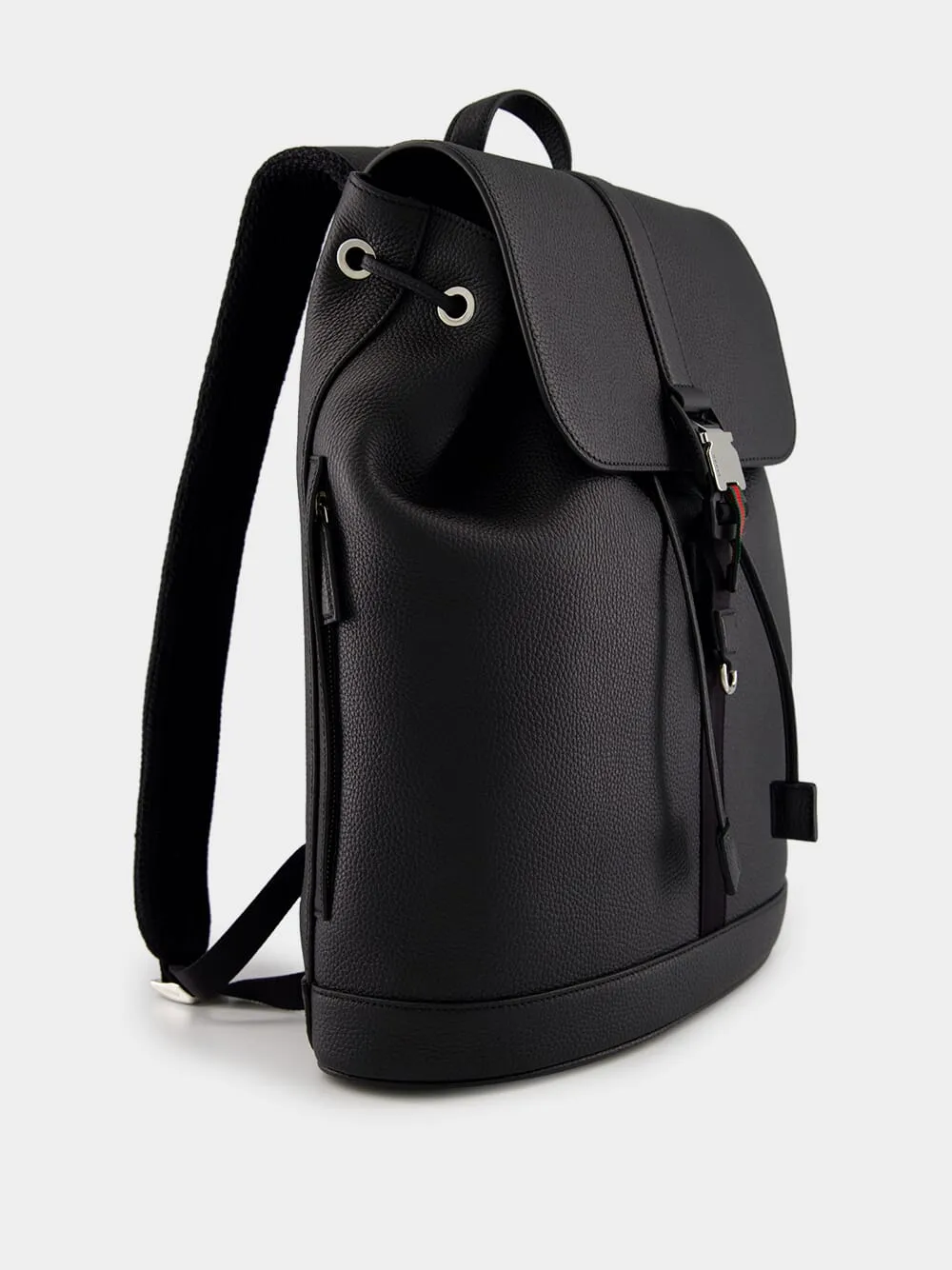 Black Large Leather Backpack sold by Fashion Clinic product image thumbnail 2