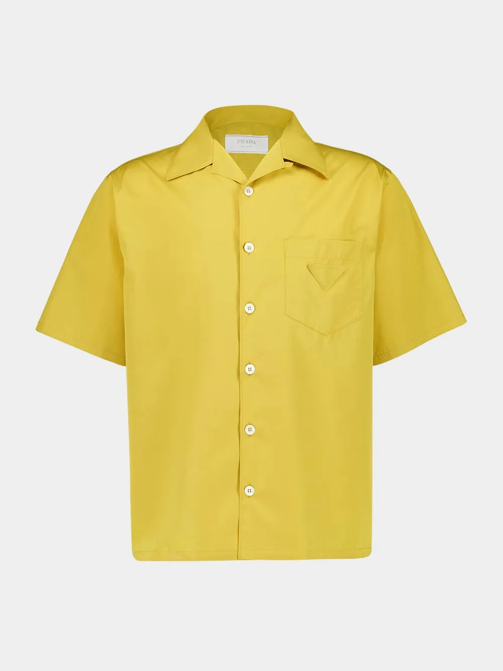 Yellow Short-Sleeve Poplin Cotton Shirt sold by Fashion Clinic