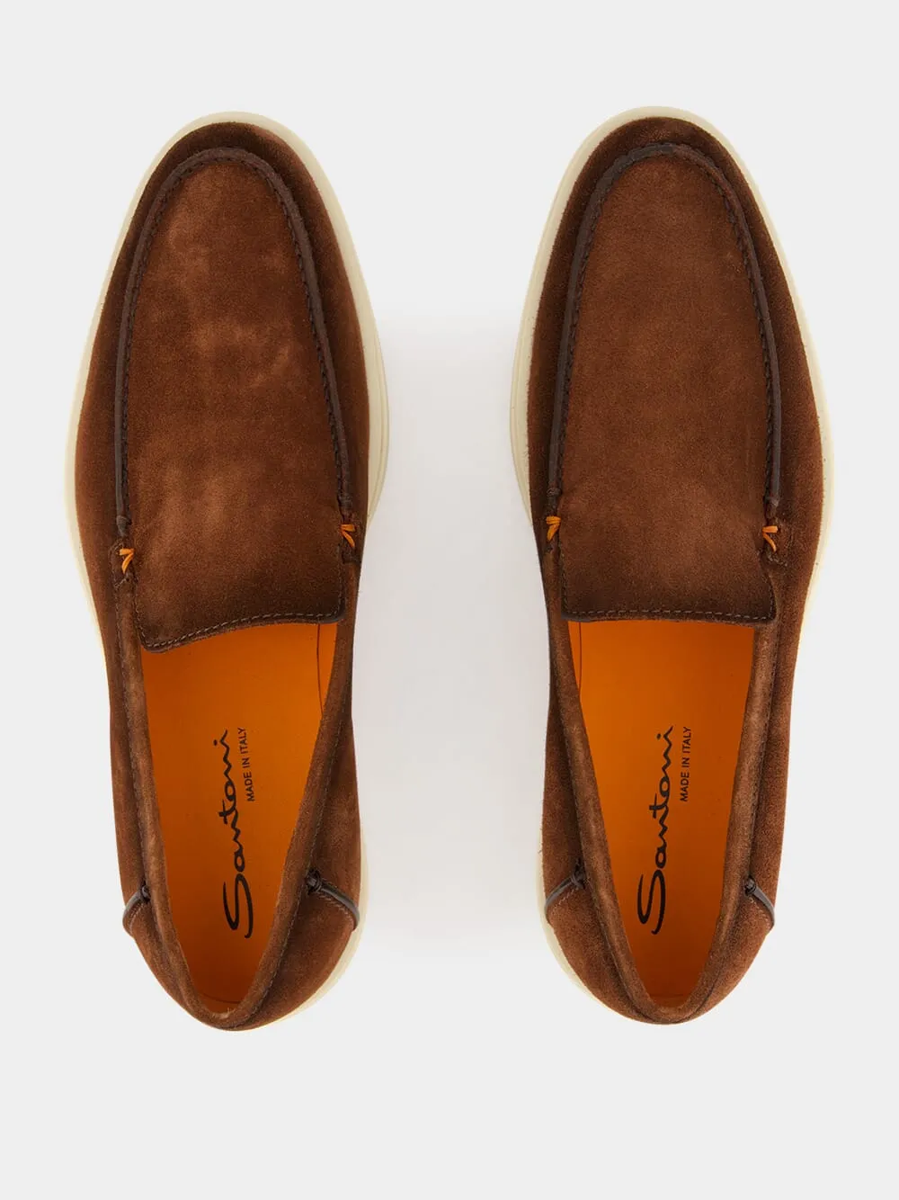 Brown Almond-Toe Suede Loafers sold by Fashion Clinic product image thumbnail 4