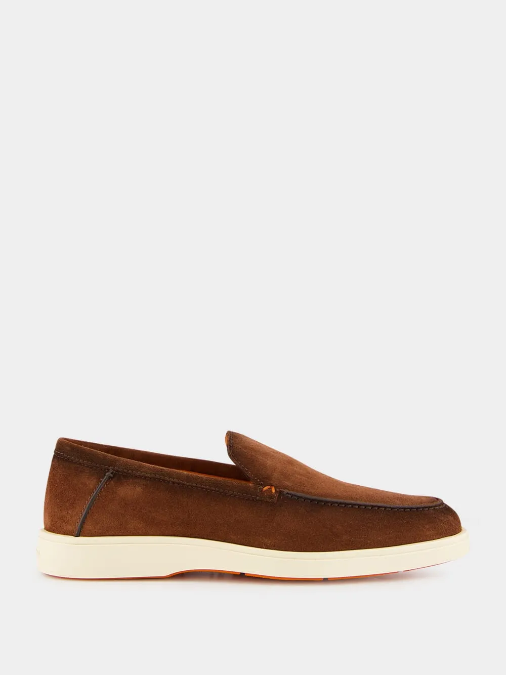 Brown Almond-Toe Suede Loafers sold by Fashion Clinic