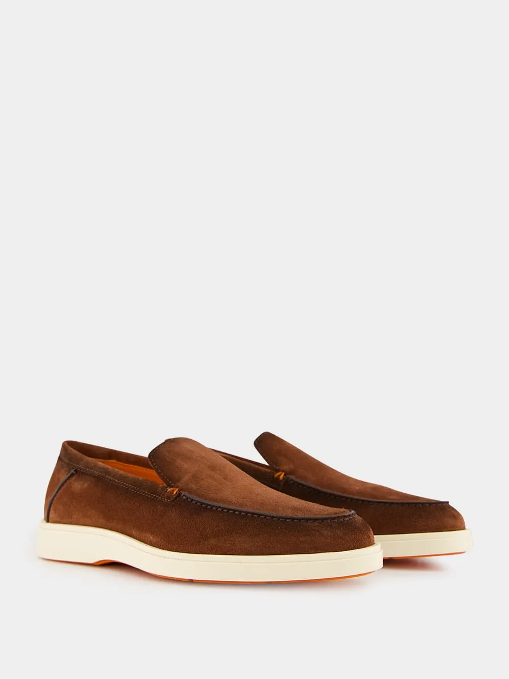 Brown Almond-Toe Suede Loafers sold by Fashion Clinic product image thumbnail 3