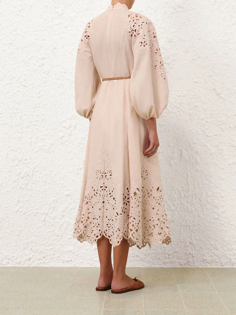 Cream Wylie Embroidered Billow Dress sold by Fashion Clinic product image thumbnail 4