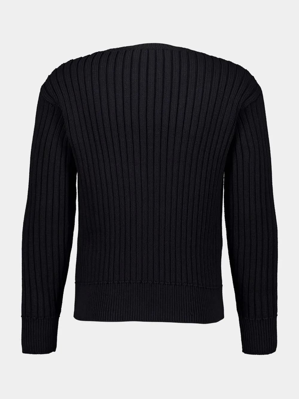 Black Crewneck Cotton Knit Sweater sold by Fashion Clinic product image thumbnail 2