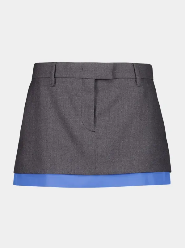 Anthracite Gray Gabardine Miniskirt sold by Fashion Clinic