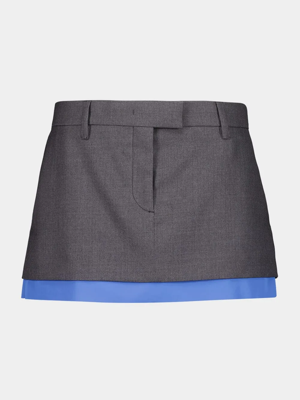 Anthracite Gray Gabardine Miniskirt sold by Fashion Clinic
