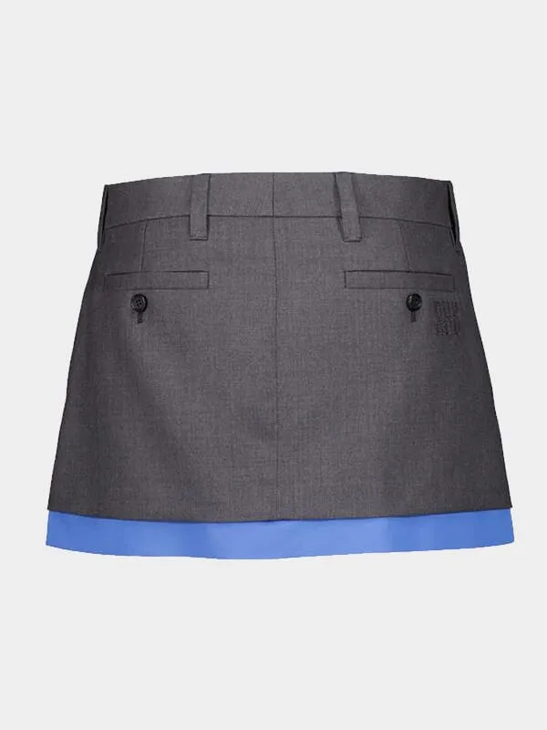 Anthracite Gray Gabardine Miniskirt sold by Fashion Clinic product image thumbnail 3