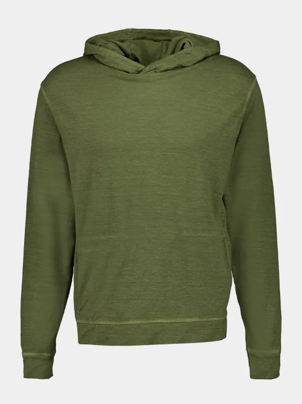 Caffe Soft Fade Green Long-Sleeve Hooded Sweatshirt sold by Fashion Clinic