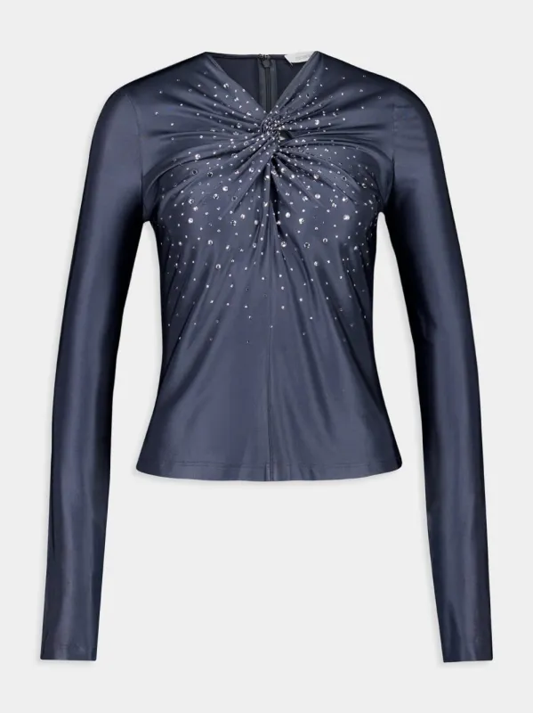 Ardoise Long-Sleeve Embellished Wrap Top sold by Fashion Clinic