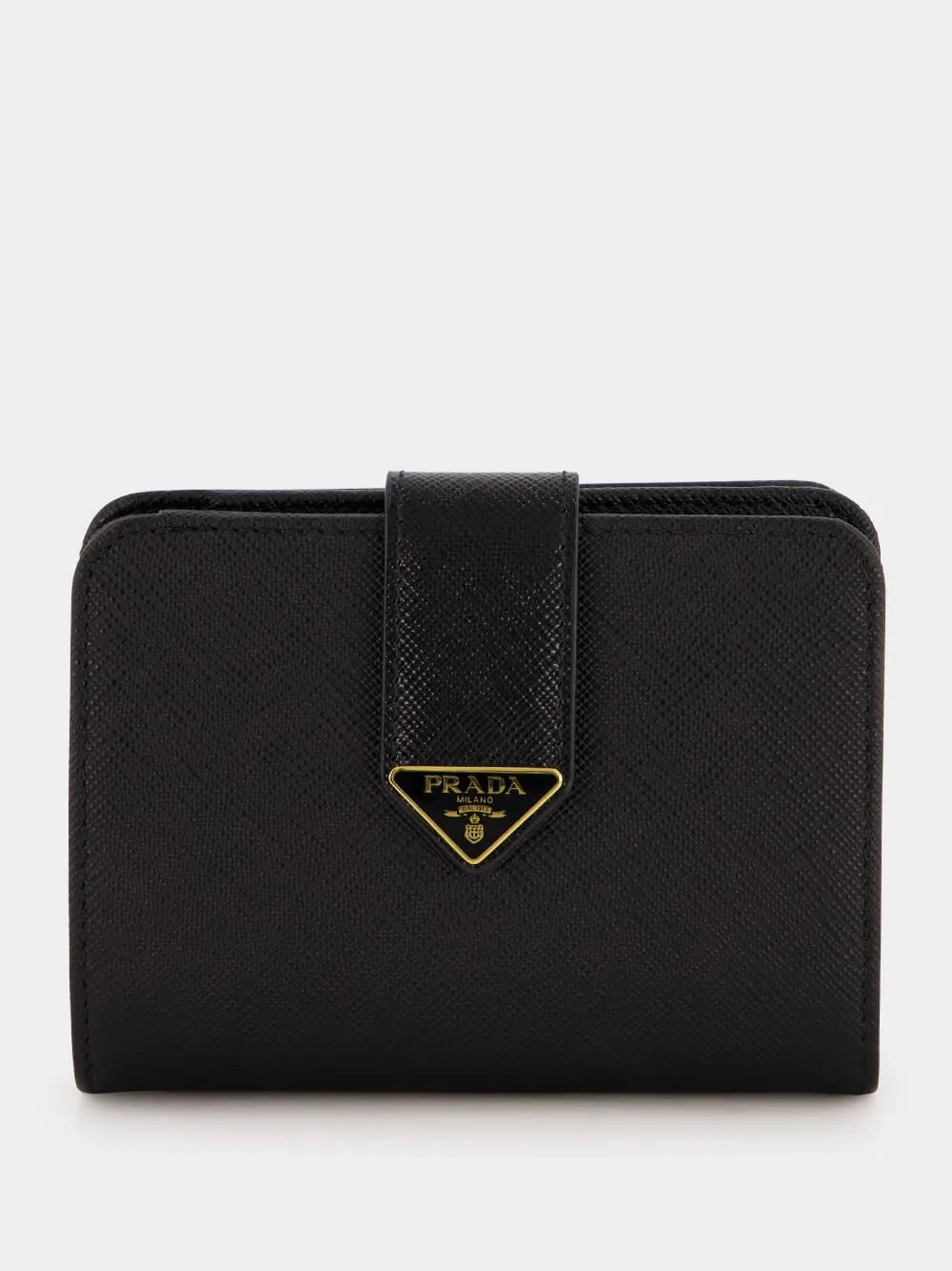 Black Saffiano Leather Compact Wallet sold by Fashion Clinic