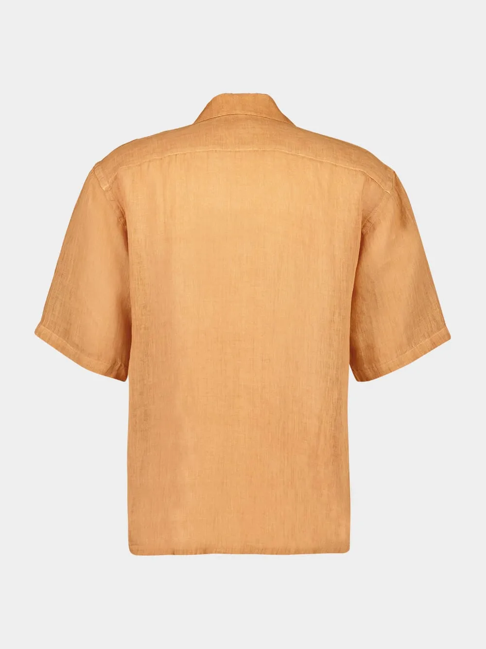 Apricot Soft Fade Short-Sleeve Relaxed Fit Linen Shirt sold by Fashion Clinic product image thumbnail 2