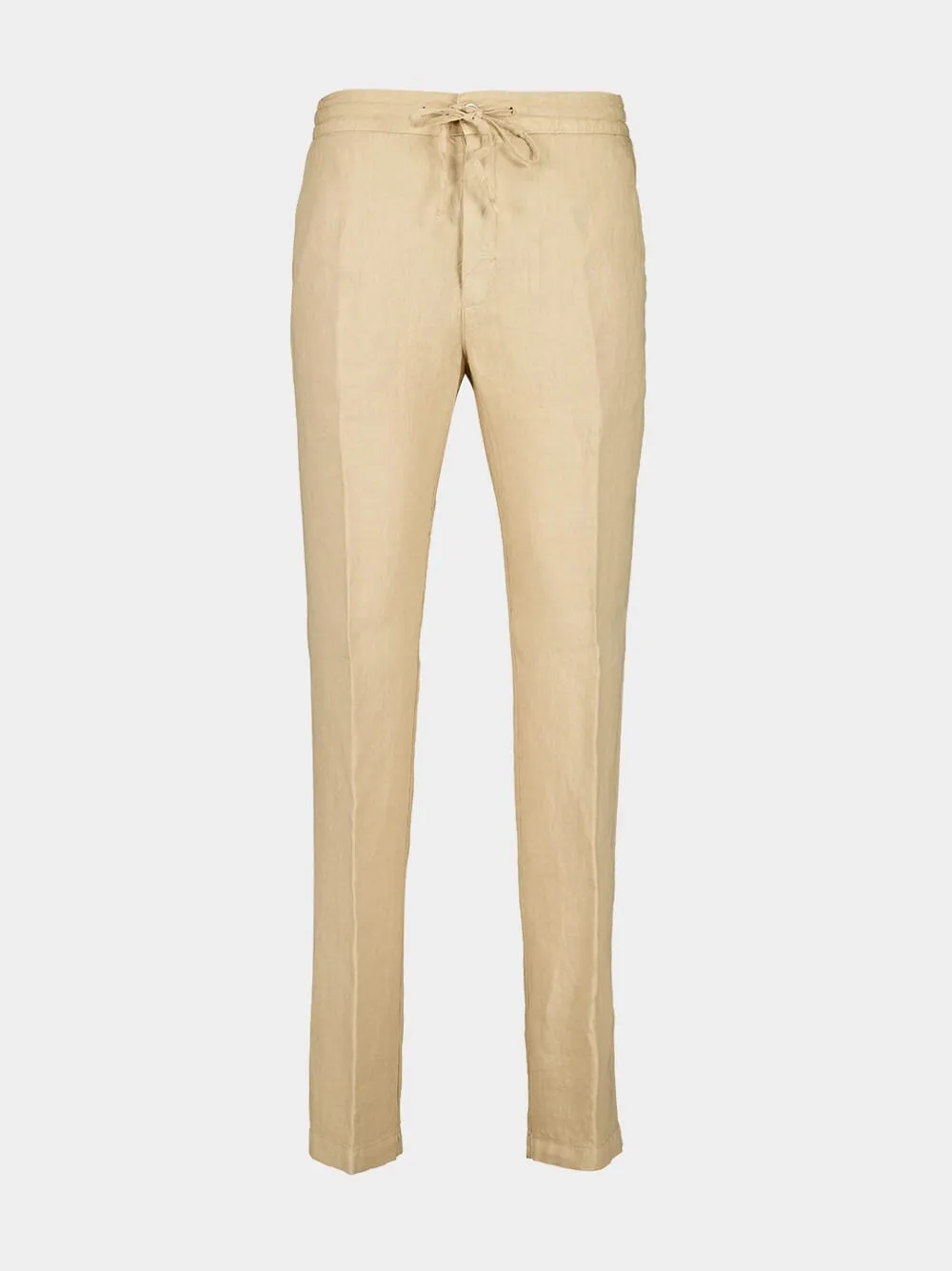 Almond Casual Fit Drawstring Linen Pants sold by Fashion Clinic