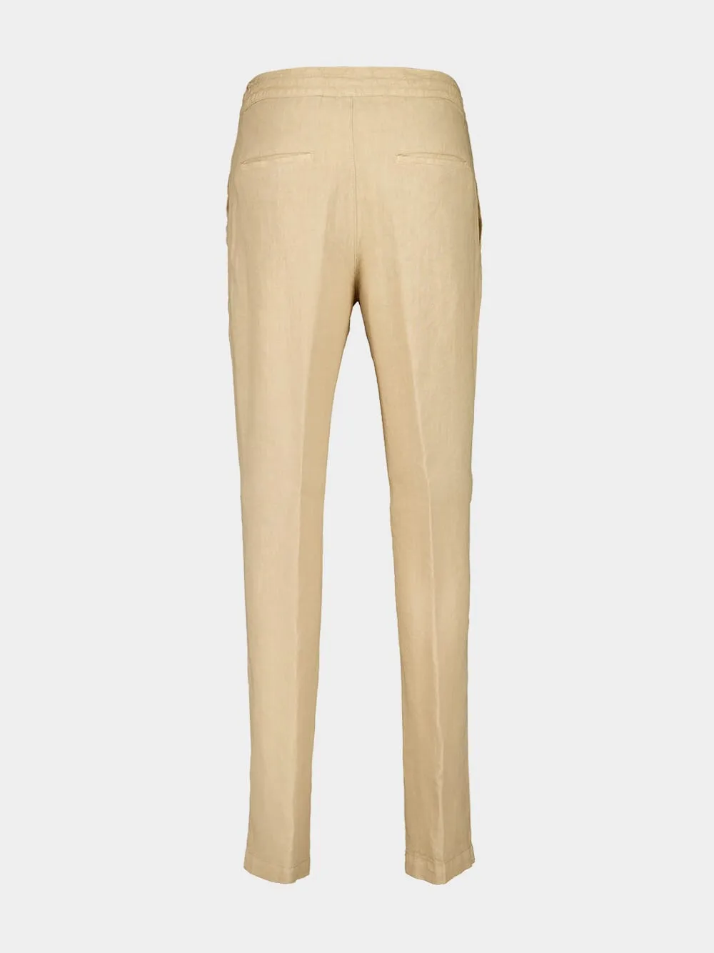 Almond Casual Fit Drawstring Linen Pants sold by Fashion Clinic product image thumbnail 2