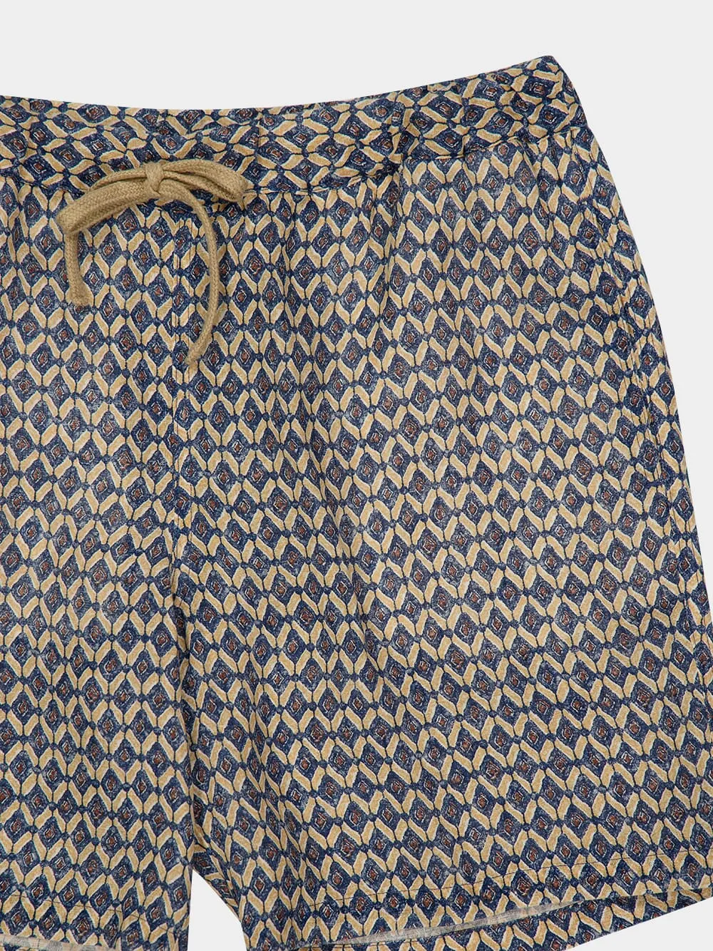 Washed Blue Print Bermuda Linen Shorts sold by Fashion Clinic product image thumbnail 3