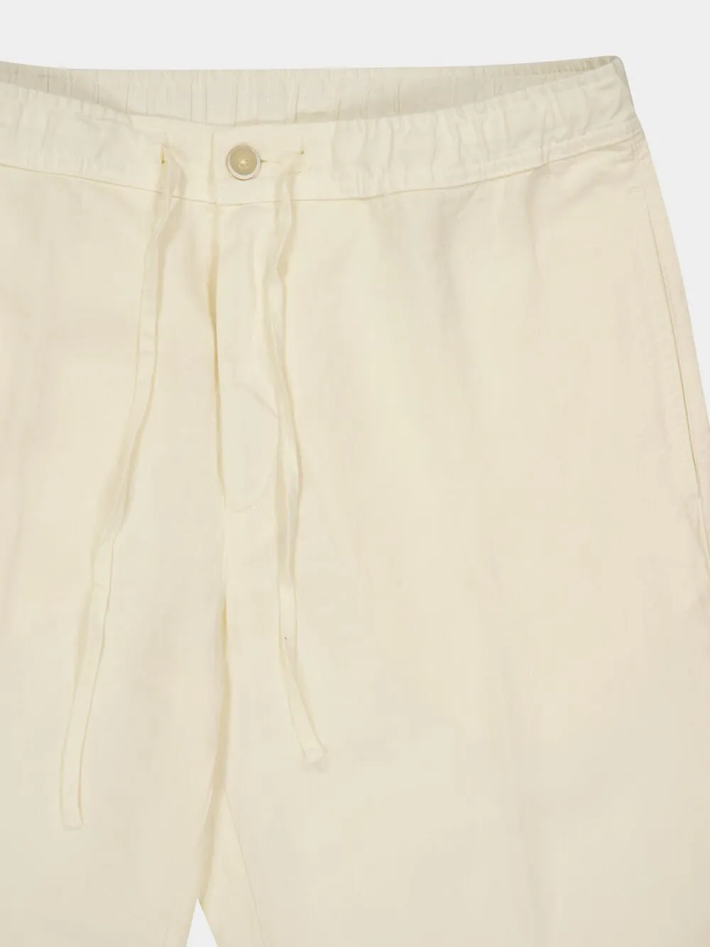 White Casual Fit Linen Pants sold by Fashion Clinic product image thumbnail 3