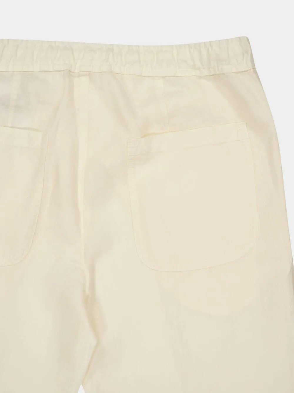 White Casual Fit Linen Pants sold by Fashion Clinic product image thumbnail 4