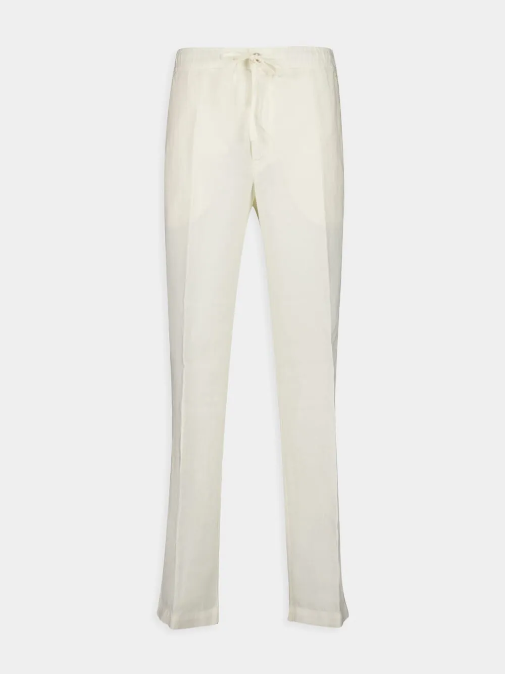 White Casual Fit Linen Pants sold by Fashion Clinic
