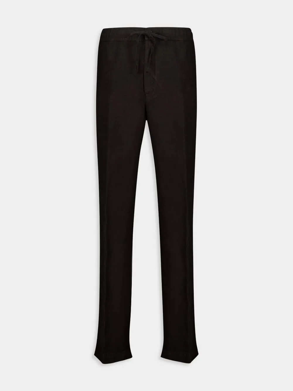 Black Casual Fit Linen Pants sold by Fashion Clinic